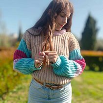 Ilustración táctil: Mi primer jersey . Fashion Design, DIY, Fiber Arts, Crochet, and Textile Design project by Claudia Rodríguez - 03.19.2026