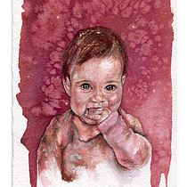 Elisa. Portrait Drawing, Painting, and Watercolor Painting project by ramona_werner - 03.19.2026