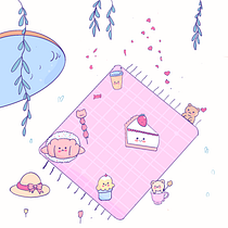 Picnic kawaii. Character Design, Digital Illustration, and Manga project by rowan - 03.21.2026