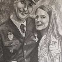 Retratando compañero de trabajo y su esposa un día muy feliz. Fine Arts, Drawing, Portrait Drawing, Realistic Drawing, and Traditional illustration project by Luis García fernández - 03.22.2026