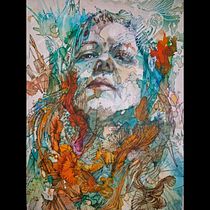 Portrait of Sonja, Carne Griffiths projectt. Desenho, Artes plásticas, Ilustração com tinta, e Pintura projeto de marcus_dienel - 26.03.2026