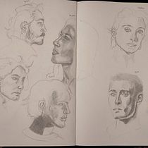 Pencil drawings of faces with different kinds of shading techniques. Artistic Drawing, Drawing, Portrait Drawing, Sketchbook, and Sketching project by nmuheim - 03.26.2026