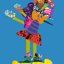 The blue girle Ein Projekt aus dem Bereich Design von Figuren, Kinderillustration, Collage, Kreativität mit Kindern, Traditionelle Illustration und Kartonmodellbau von Tasneem Marghani - 28.03.2026