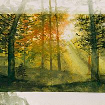 Lighting forest. Painting, and Watercolor Painting project by Kriséven Campana - 04.01.2026