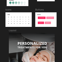 Mini Design System para uma marca de estética. Un proyecto de Diseño de apps, Diseño mobile, UX / UI y Diseño de producto digital de analuisacavingomes - 08.04.2026