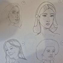 Bocetos de retratos ✨🍀. Artistic Drawing, Drawing, Portrait Drawing, Sketchbook, and Sketching project by Manuela Pillacela - 04.11.2026