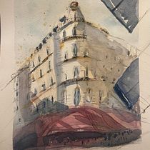 Whispers of Stone & Water. Drawing, Watercolor Painting, Architectural Illustration, Sketchbook, Ink Illustration, and Sketching project by Sandeep KG - 04.16.2026