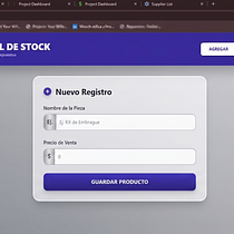 inventario piezas mecanicas Ein Projekt aus dem Bereich Webentwicklung und Programmierung von Yeison Fabian Vargas Ramirez - 17.04.2026