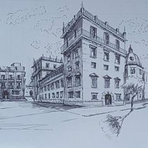 Architectural sketch. Architectural Illustration, Drawing, Traditional illustration, Ink Illustration, and Sketching project by y7dfcnx8rv - 04.18.2026