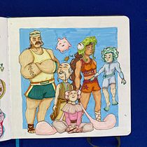 Proyecto final curso de técnicas de sketchbook. Design de personagens, Desenho, Desenho a lápis, Sketchbook, e Esboçado projeto de Sara - 24.04.2026