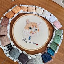 pintura com linha: gatinho de estimação. Embroider, Naturalistic Illustration, and Textile Design project by Marina Gonçalves - 04.29.2026