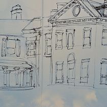 English Country House in Pen. Ilustração arquitetônica, Desenho, Ilustração tradicional, Ilustração com tinta, e Artes plásticas projeto de lucy prentice - 29.04.2026