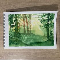 Orman Işığım. Painting, and Watercolor Painting project by nuarkz - 05.04.2026
