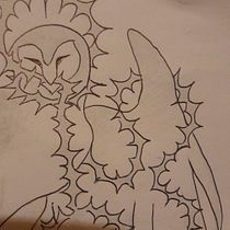 Buho espina. Tattoo Design project by Valentina Donoso - 05.04.2026