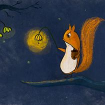 Squirrel in Forrest. Ilustração infantil, Ilustração digital, Pintura digital, e Álbum ilustrado projeto de nitthii - 06.05.2026