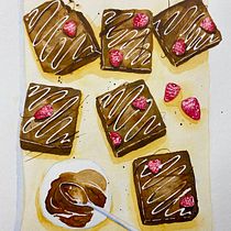 Delicious food/desserts. Un proyecto de Ilustración tradicional, Bellas Artes, Pintura y Pintura a la acuarela de zuzana_mega - 07.05.2026