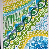 My final project for block printing. Ilustração tradicional, Pattern Design, Estampagem, Sketchbook, e Gravura projeto de Julia Poddubnaia - 13.05.2026
