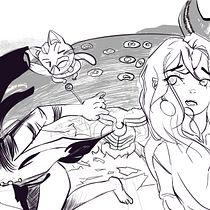 Momo Ayase and Okarun's Great Chase. Een project van Ontwerp van personages, Traditionele illustratie, Stripboek y Manga van turnadi - 24.05.2026
