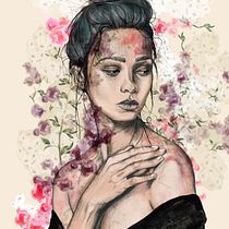 Siento. Ilustração tradicional, Ilustração vetorial, Desenho de retrato e Ilustração digital projeto de Mia Goldstein - 26.05.2026