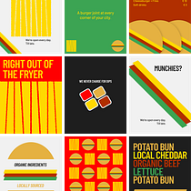 A burger joint identity for IG posts . Pencitraan Merek, Identitas, Desain, Desain Grafis, Desain Tipografi, Tipografi, Dan Desain Logo proyek oleh jonathangardn - 06.02.2026