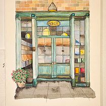 Imaginary storefront. Architectural Illustration, Drawing, Painting, and Watercolor Painting project by Hanne Stock Sunde - 06.05.2026
