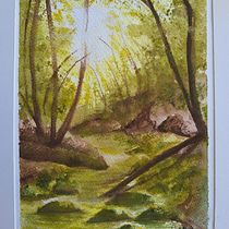 Luz entre Arboles. Fine Arts, Painting, and Watercolor Painting project by Nicole Schaper - 06.09.2026