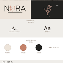 Nuba- natural cometic brand- branding guide. Br, ing, Identit, Graphic Design, Artificial Intelligence, AI Design, AI Content Creation, LLMs, Intelligent Assistants, Management, and Productivit project by evgenia_petkova - 06.14.2026