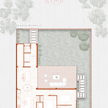 Planta Arquitectónica Vivienda familiar. Architectural Illustration, Architecture, and Digital Architecture project by Mika Peralta - 06.15.2026