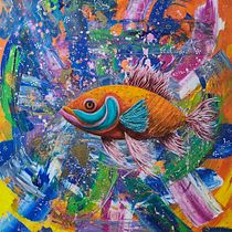 Poisson a base de peinture Acrylique . Painting, Pattern Design, and Acrylic Painting project by Issam Chems Eddine AYACHE - 06.20.2026