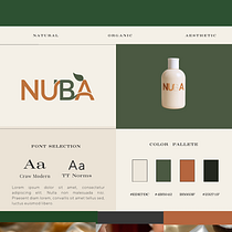 Nuba Branding Board. Br, ing, Identit, Graphic Design, Artificial Intelligence, AI Design, AI Content Creation, LLMs, Intelligent Assistants, Management, and Productivit project by Coca Alina - 06.22.2026