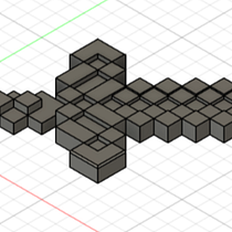 Projeto Miniatura Espada Minecraft. 3D, 3D Design, Product Design, 3D Modeling & Industrial Design project by Caroline Splitter Muller - 06.23.2026