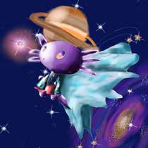 Axolotl-fairy. Traditional illustration, Character Design, Digital Illustration, Digital Drawing, and Digital Painting project by eva_katze - 06.30.2026