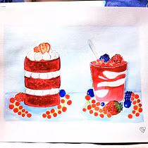 Illustrazioni dolci in acquerello. Un proyecto de Ilustración tradicional, Bellas Artes, Pintura y Pintura a la acuarela de Silvia Scherma - 01.07.2026