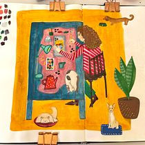 Cotidiano. Traditional illustration, Sketching, Creativity, Drawing, Watercolor Painting, Sketchbook, and Gouache Painting project by Vanessa Pereira - 07.01.2026