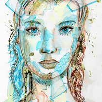 Experimental portrait with ink and tea. Fine Arts, Painting, Drawing & Ink Illustration project by Denise DESENEPART - 07.03.2026