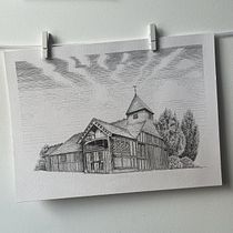 Mattingley Church fineliner illustration. Traditional illustration, Drawing, Architectural Illustration & Ink Illustration project by jthecunningham - 07.05.2026