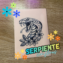 Serpiente con Flores Ein Projekt aus dem Bereich Tattoodesign von Adrianna Rossi - 08.07.2026