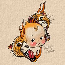 La inocencia y la Fuerza. Drawing, Digital Illustration, and Tattoo Design project by Sabrina Villasmil - 07.10.2026