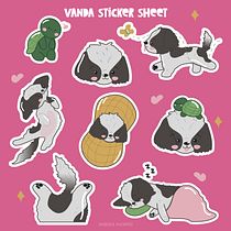 Vanda Sticker Sheet. Traditional illustration, Character Design, Graphic Design, Children's Illustration, and Stationery Design project by Marcela P - 07.11.2026