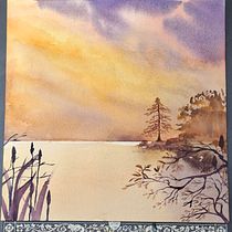 Paisaje lacustre. Painting, and Watercolor Painting project by andres51baeza - 07.15.2026