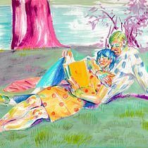 An Afternoon Beneath the Trees. Fine Arts, Pencil Drawing, Drawing, Portrait Drawing, Realistic Drawing, Figure Drawing, and Gouache Painting project by culhagizem82 - 07.18.2026