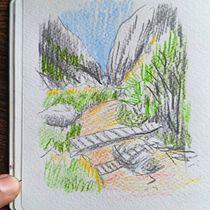 Paseo con el cuaderno. Ilustração tradicional, Artes plásticas, Esboçado, Desenho a lápis, Desenho, Desenho artístico, e Sketchbook projeto de Luis Félix - 24.07.2026