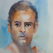 Juan Diego. Fine Arts, Painting, Watercolor Painting, and Portrait Drawing project by LI MIZAR - 07.25.2026