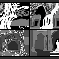 Centro de las Ruinas. Traditional illustration, Digital Illustration, Video Games, Concept Art, and Game Design project by vilgrell - 07.27.2026