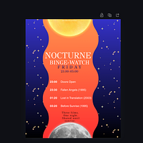 NOCTURNE - FILM MARATHON. Design, Branding, Identity, Graphic Design, Typography, Logo Design, and Typography Design project by yade vanilla - 07.29.2026