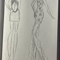 Dupla de vestidos. Traditional illustration, Sketching, Fashion Design, Digital Drawing, and Fashion Illustration	 project by marina guertler - 07.30.2026