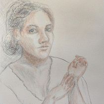Self-portrait in the style of Leonardo. Artes plásticas, Esboçado, Desenho, Desenho de retrato, Desenho realista, e Desenho artístico projeto de Sofia P. - 02.08.2026