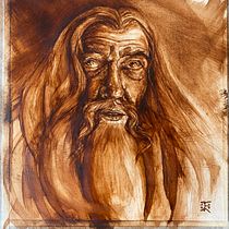 Ritratto monocromatico di Gandalf. Fine Arts, Painting, Portrait Drawing, and Oil Painting project by Egidio Calabrese Violetta - 08.10.2026