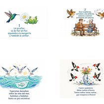 cantando y contando aves. Een project van Digitale illustratie van danitza_vergara_v - 10.08.2026