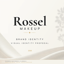 Identidad visual — Rossel Makeup. Design, Branding e Identidade, Gestão de design, Design editorial, Design gráfico, Tipografia, Design de logotipo, Design digital, Desenho tipográfico, e Teoria da cor projeto de Sebastían Rodríguez - 14.08.2026